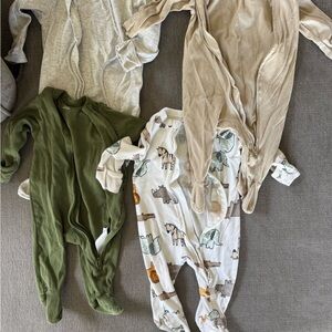 Old Navy Green and Tan Footies One Piece Set